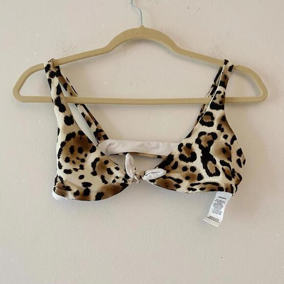 VITAMIN A leopard print front tie bikini top - Picture 3 of 7